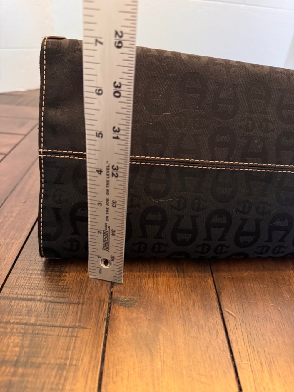 Vintage Etienne Aigner Womens Black Monogram Shoulder Bag Y2K Preppy Classy Boho - Picture 11 of 13